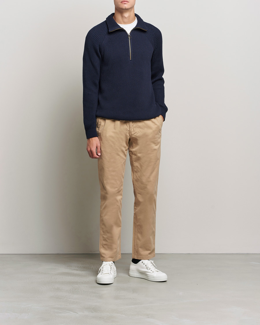 Hombres | Jerséis y prendas de punto | Peregrine | Felix Quarter Zip Jumper Navy