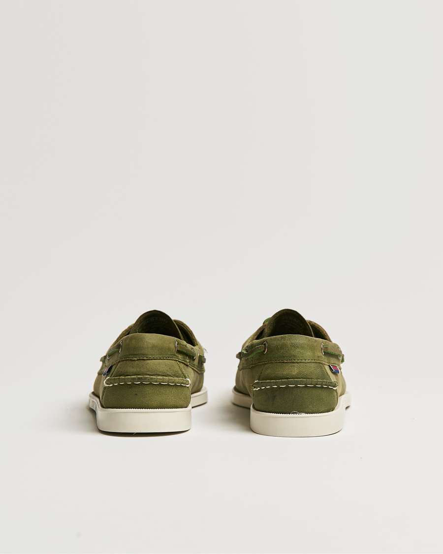 Hombres | Sebago Docksides Nubuck Boat Shoe Green Military | Sebago | Docksides Nubuck Boat Shoe Green Military