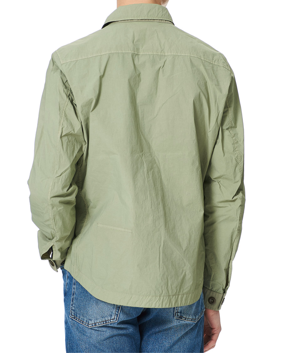 Hombres | Abrigos y chaquetas | Ten c | Garment Dyed Nylon Shirt Jacket Light Green
