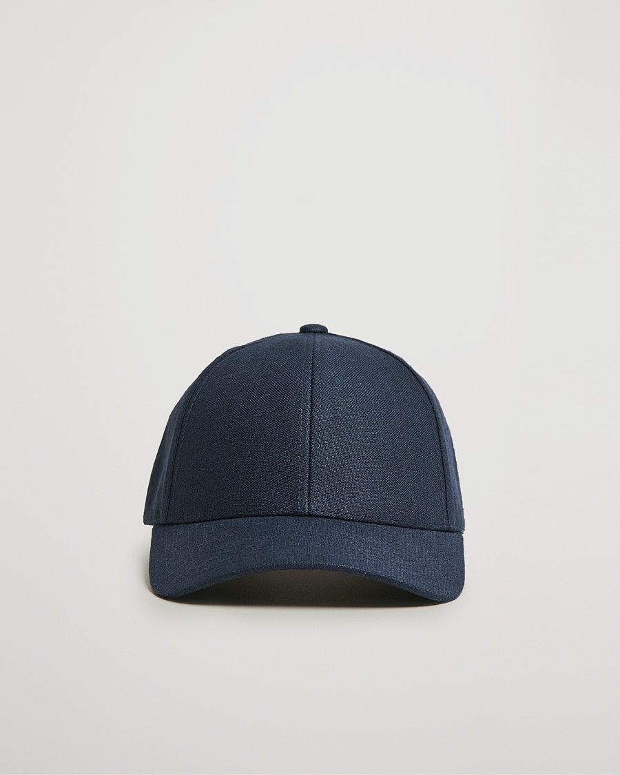 Hombres | Sombreros y gorras | Varsity Headwear | Linen Baseball Cap Deep Sea Navy