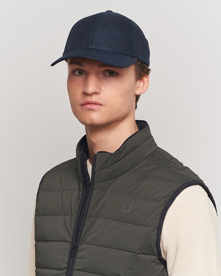 Hombres | Sombreros y gorras | Varsity Headwear | Linen Baseball Cap Deep Sea Navy