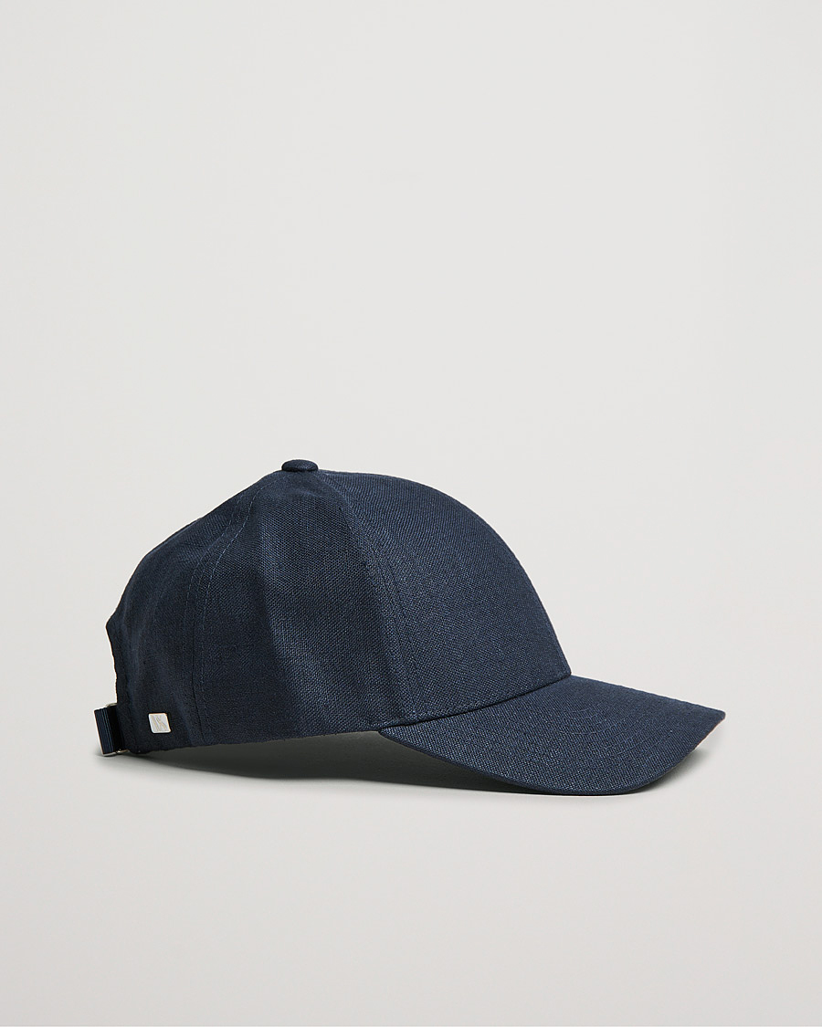 Hombres | Sombreros y gorras | Varsity Headwear | Linen Baseball Cap Deep Sea Navy