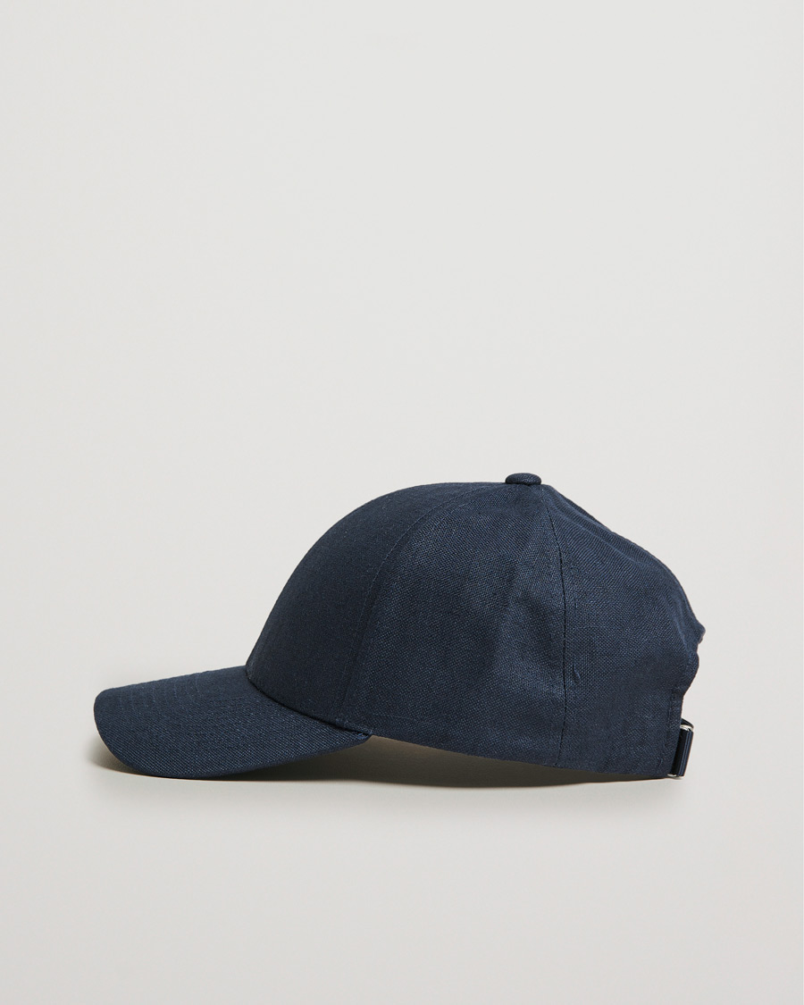 Hombres | Sombreros y gorras | Varsity Headwear | Linen Baseball Cap Deep Sea Navy