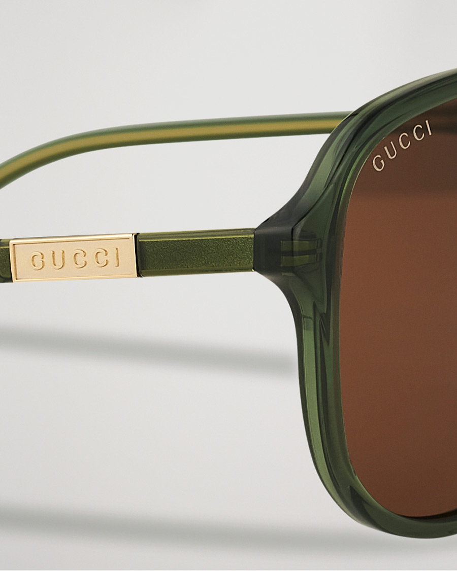 Hombres | Gucci GG1156S Sunglasses Green/Brown | Gucci | GG1156S Sunglasses Green/Brown