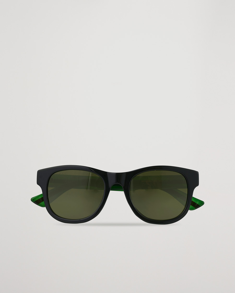 Hombres | Gucci GG0003SN Sunglasses Black/Green | Gucci | GG0003SN Sunglasses Black/Green