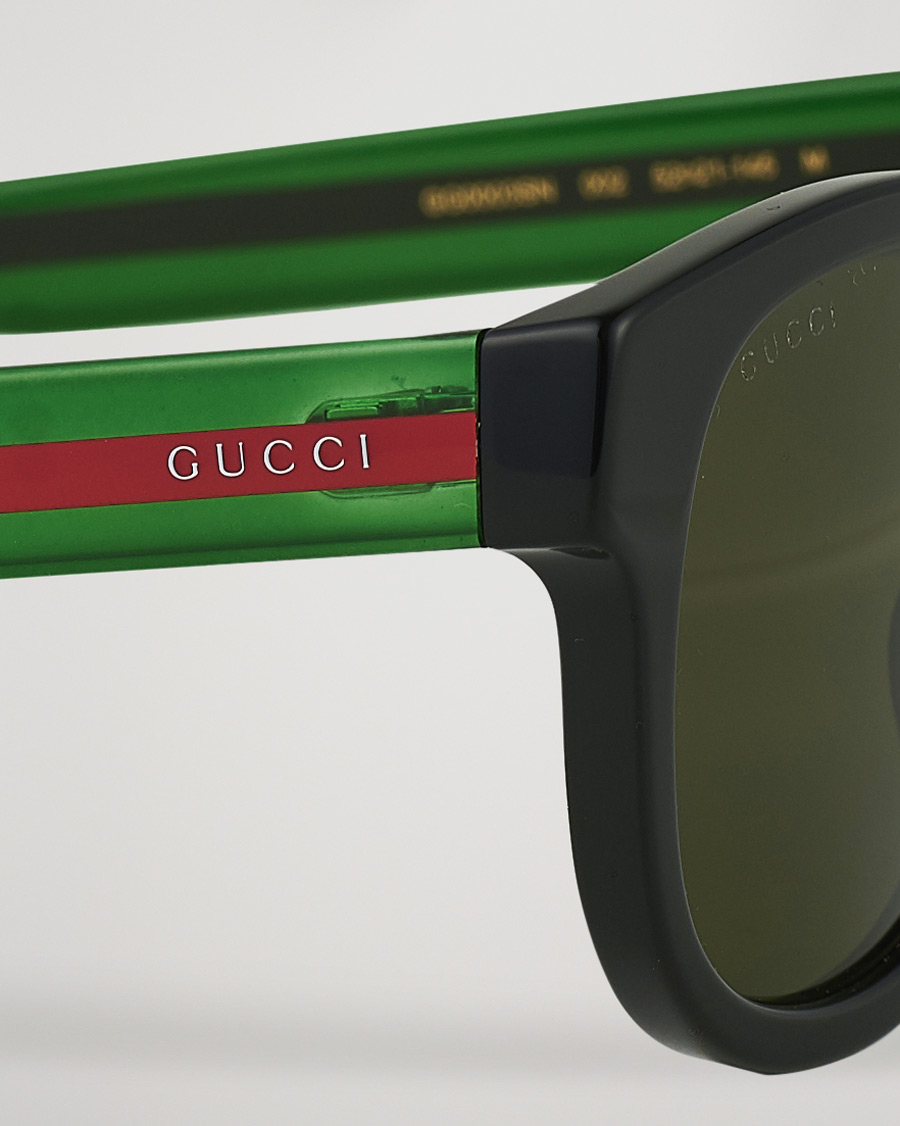 Hombres | Gucci GG0003SN Sunglasses Black/Green | Gucci | GG0003SN Sunglasses Black/Green