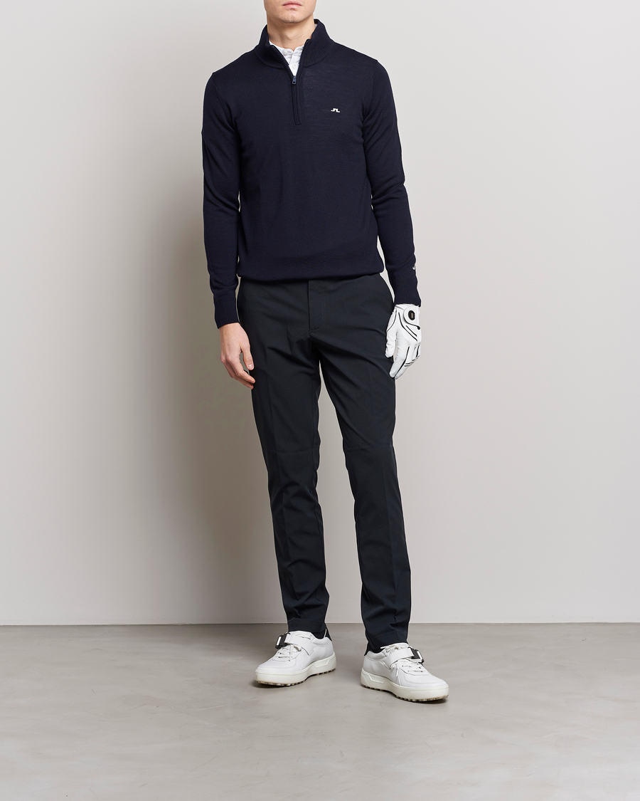 Hombres | Jerséis y prendas de punto | J.Lindeberg | Kian Tour Merino Half Zip Navy