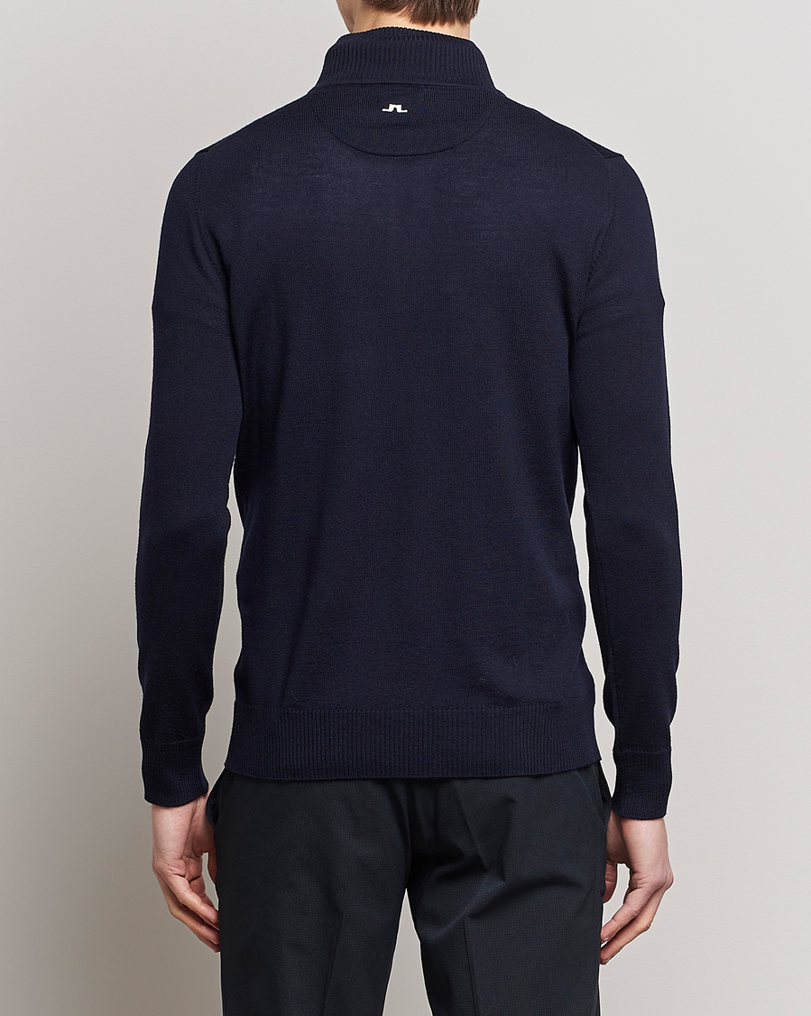 Hombres | Jerséis y prendas de punto | J.Lindeberg | Kian Tour Merino Half Zip Navy