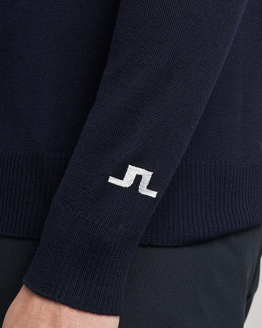 Hombres | Jerséis y prendas de punto | J.Lindeberg | Kian Tour Merino Half Zip Navy