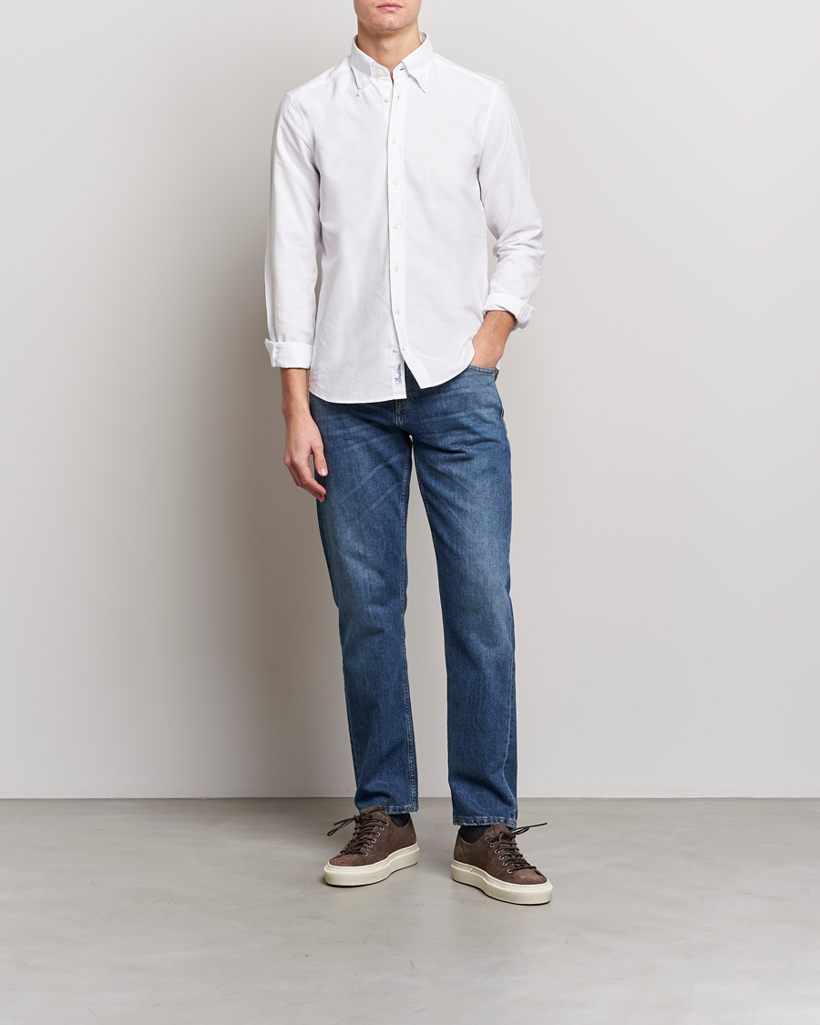Hombres | Camisas | Stenströms | Slimline Oxford Shirt White