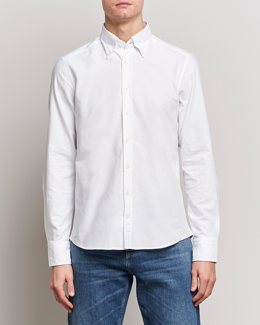 Hombres | Camisas | Stenströms | Slimline Oxford Shirt White