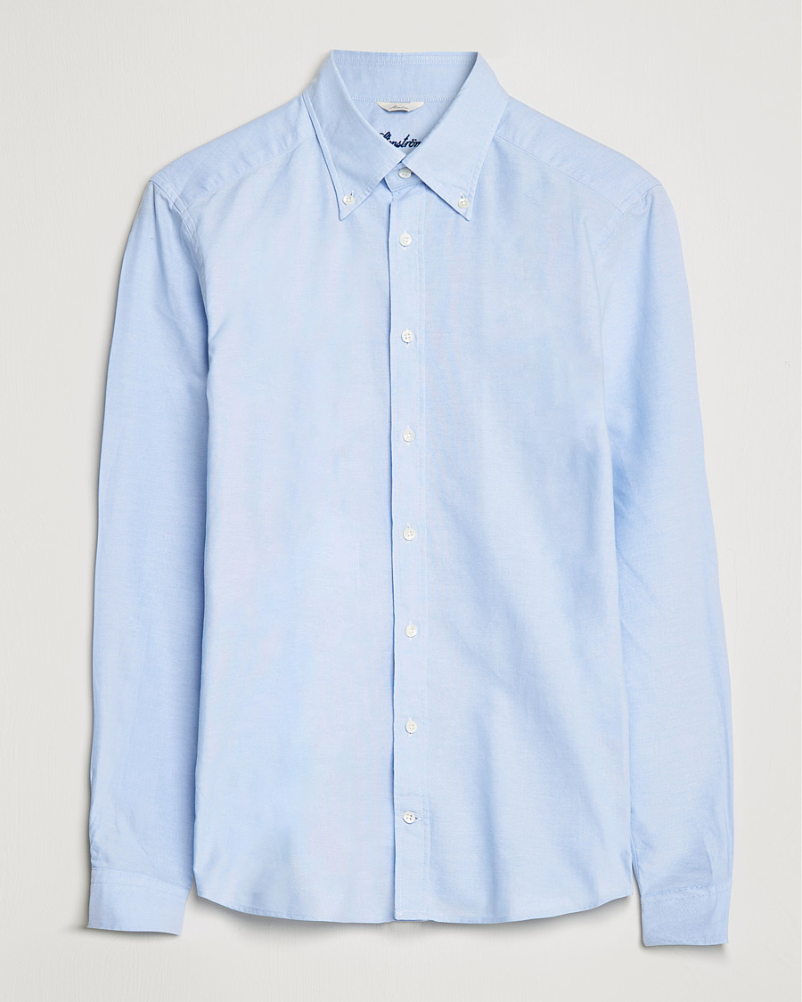 Hombres | Camisas | Stenströms | Slimline Oxford Shirt Light Blue