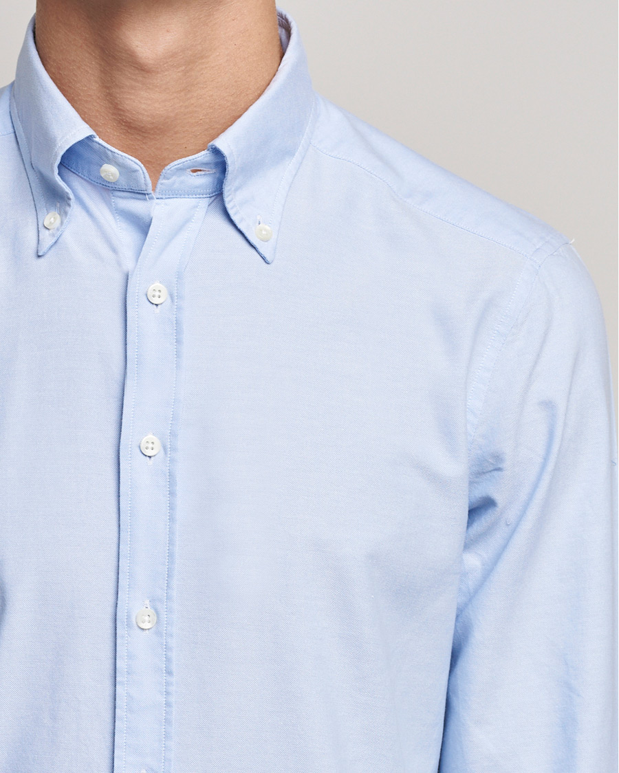 Hombres | Camisas | Stenströms | Slimline Oxford Shirt Light Blue