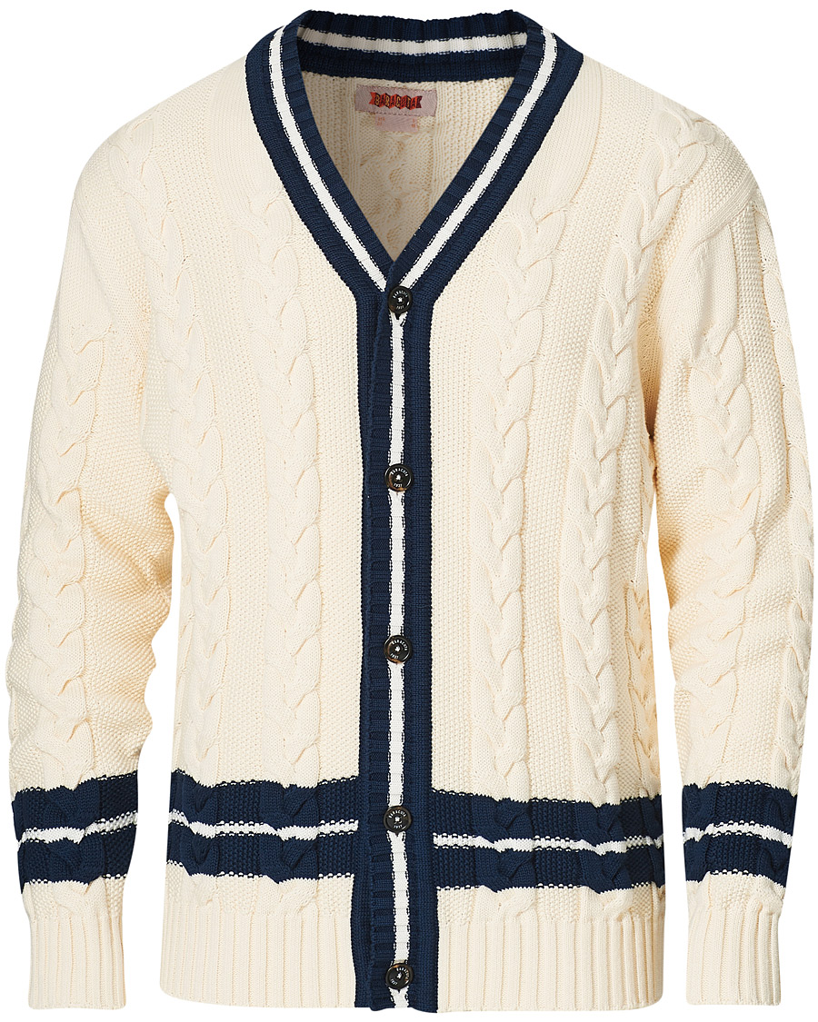 Hombres | Jerséis y prendas de punto | Baracuta | Cotton Cable Cardigan Off White
