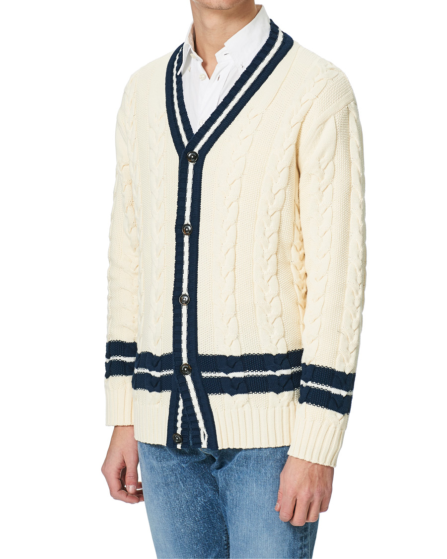 Hombres | Jerséis y prendas de punto | Baracuta | Cotton Cable Cardigan Off White