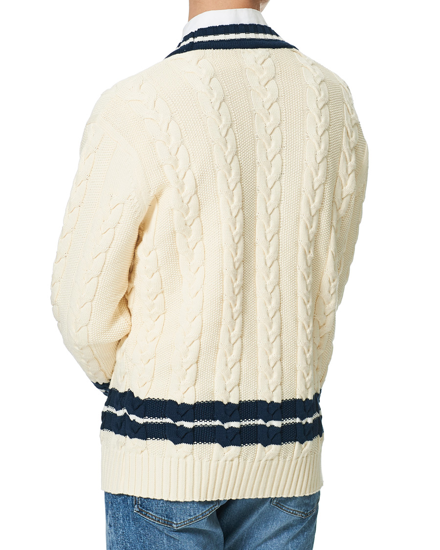 Hombres | Jerséis y prendas de punto | Baracuta | Cotton Cable Cardigan Off White
