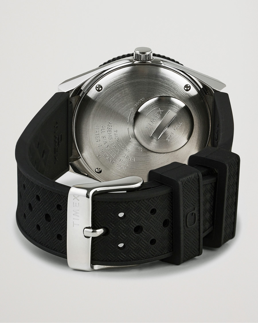 Hombres | Timex Q Diver 38mm Rubber Strap Black | Timex | Q Diver 38mm Rubber Strap Black