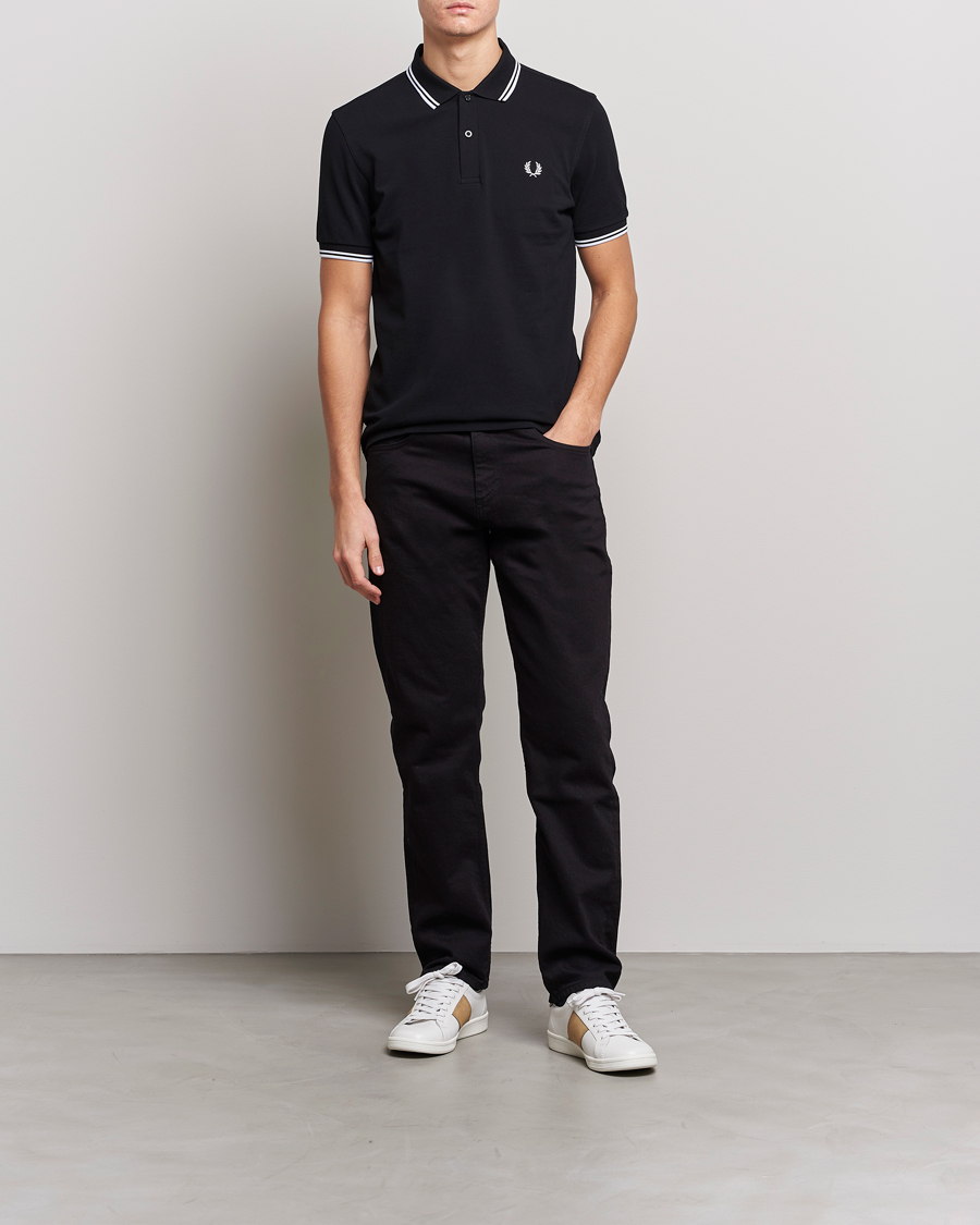 Hombres | Polos | Fred Perry | Twin Tipped Polo Shirt Black