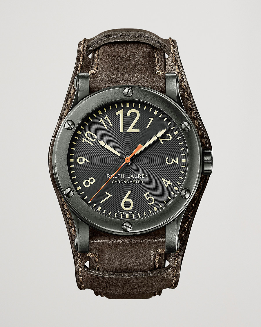 Hombres | Polo Ralph Lauren 45mm Safari Chronometer Black Steel/Calf Strap | Polo Ralph Lauren | 45mm Safari Chronometer Black Steel/Calf Strap