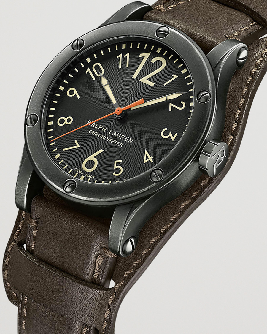 Hombres | Polo Ralph Lauren 45mm Safari Chronometer Black Steel/Calf Strap | Polo Ralph Lauren | 45mm Safari Chronometer Black Steel/Calf Strap