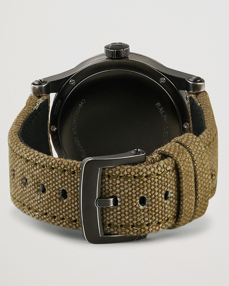 Hombres | Polo Ralph Lauren 45mm Safari Chronometer Black Steel/Canvas Strap | Polo Ralph Lauren | 45mm Safari Chronometer Black Steel/Canvas Strap
