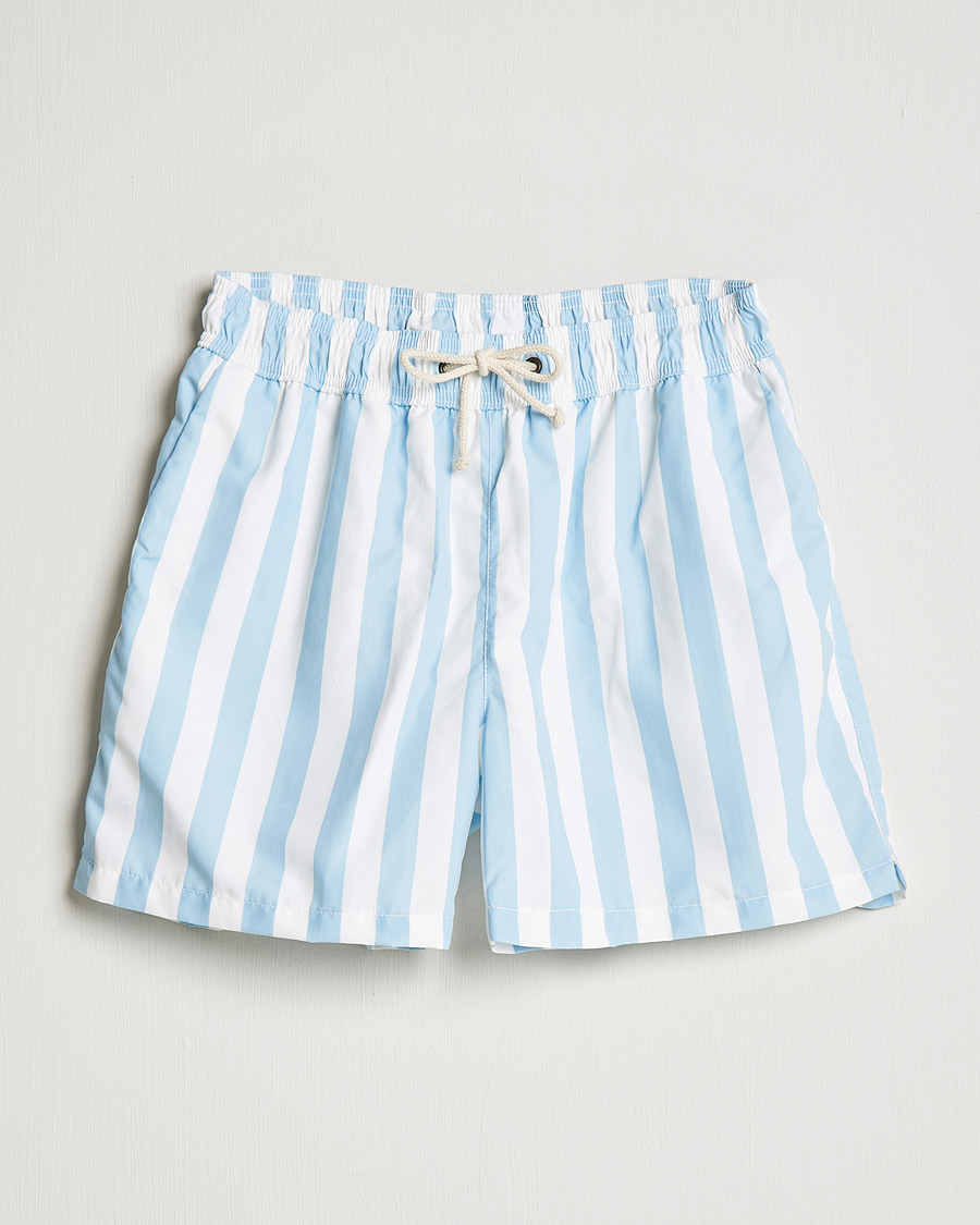 Hombres | Bañadores | Ripa Ripa | Paraggi Striped Swimshorts Light Blue/White