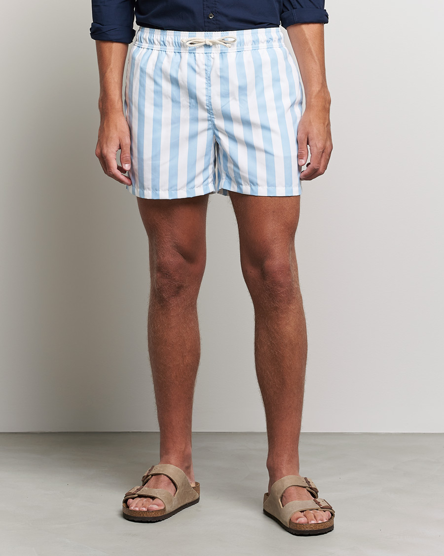 Hombres | Bañadores | Ripa Ripa | Paraggi Striped Swimshorts Light Blue/White