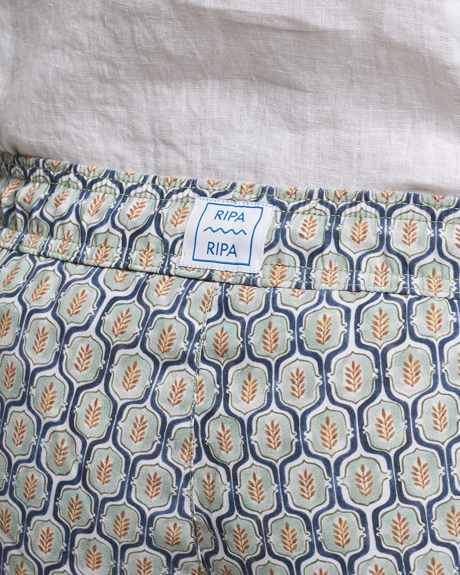 Hombres | Ripa Ripa Leaf Printed Swimshorts Light Green | Ripa Ripa | Leaf Printed Swimshorts Light Green