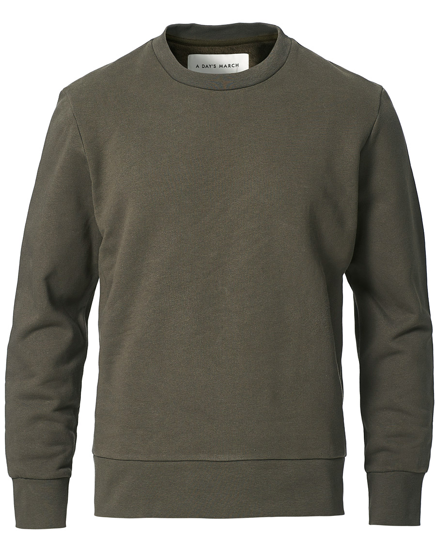 Hombres | Jerséis y prendas de punto | A Day's March | Shaw Sturdy Fleece Sweatshirt Olive