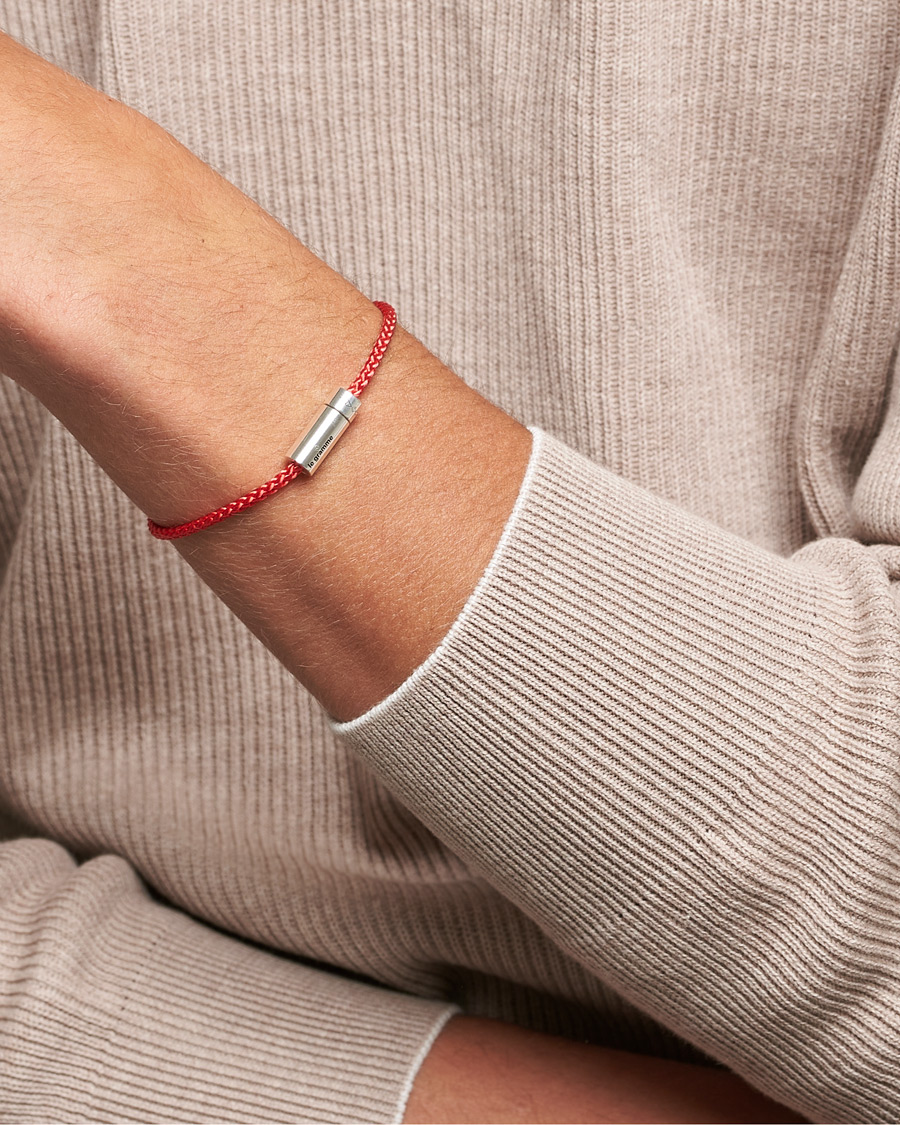 Hombres | Contemporary Creators | LE GRAMME | Nato Cable Bracelet Red/Sterling Silver 7g