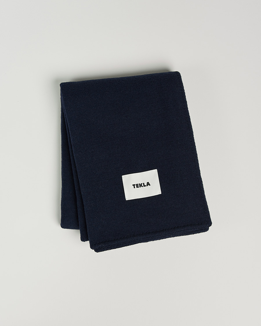 Hombres | Tekla Merino Wool Blanket Dark Blue | Tekla | Merino Wool Blanket Dark Blue