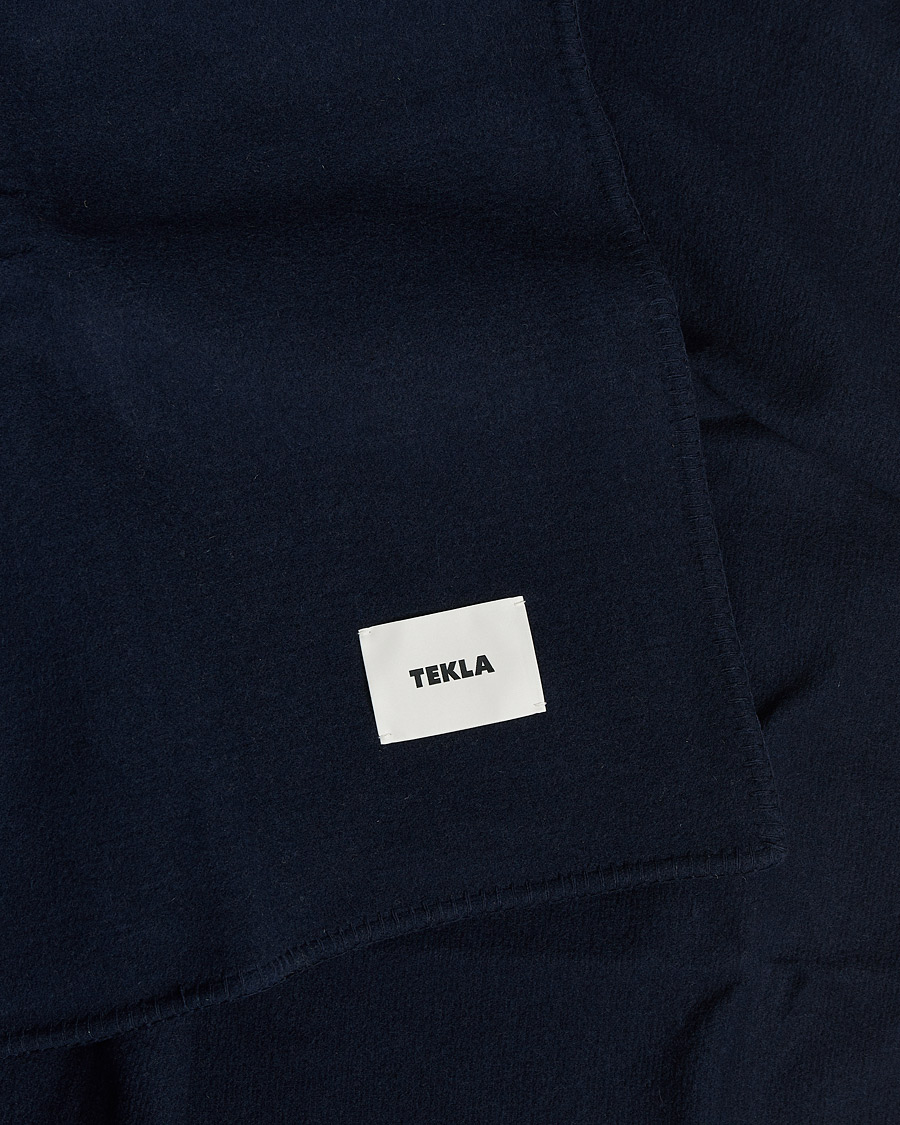 Hombres | Tekla Merino Wool Blanket Dark Blue | Tekla | Merino Wool Blanket Dark Blue