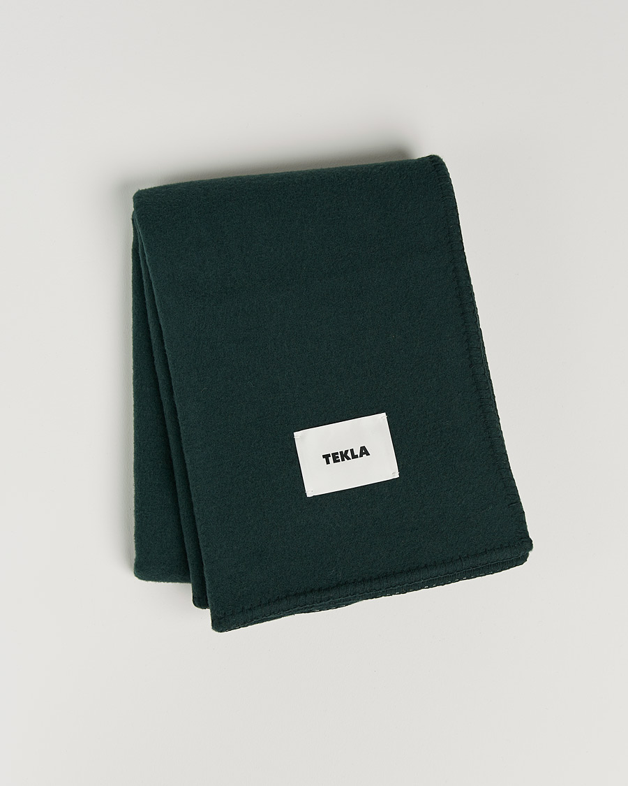 Hombres | Tekla Merino Wool Blanket Dark Green | Tekla | Merino Wool Blanket Dark Green