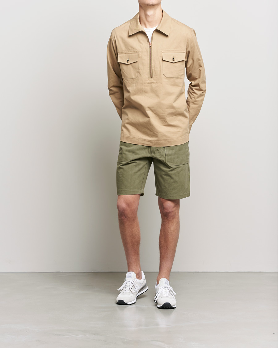 Hombres | Camisas | Private White V.C. | Half Zip Pullover Sand