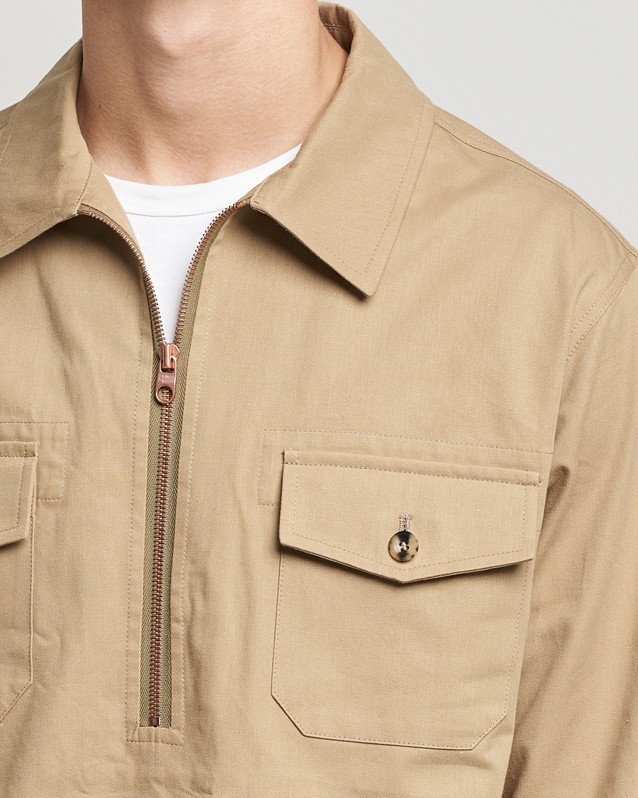 Hombres | Camisas | Private White V.C. | Half Zip Pullover Sand