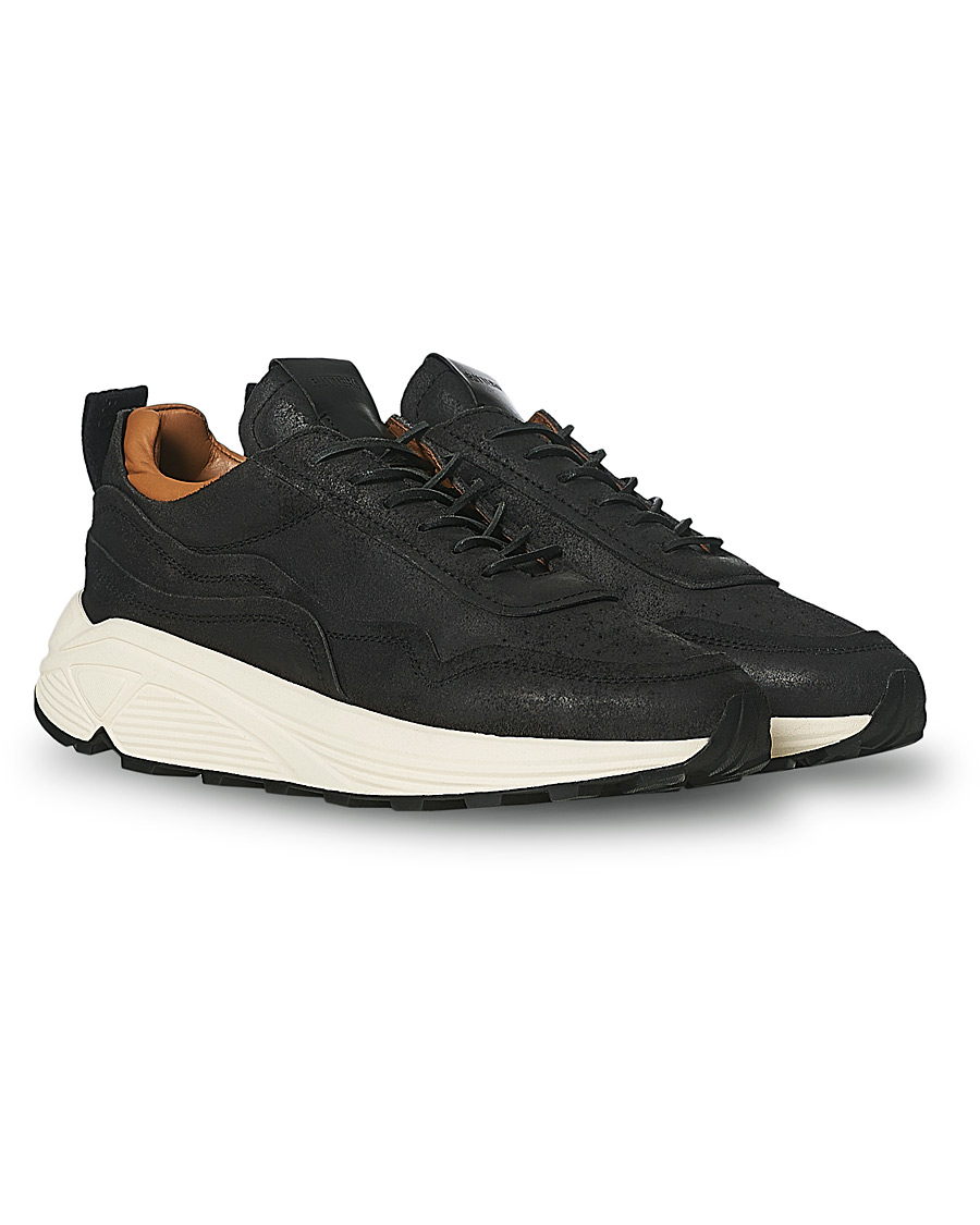 Hombres | Buttero Vinci Bianchetto Leather Running Sneaker Black | Buttero | Vinci Bianchetto Leather Running Sneaker Black