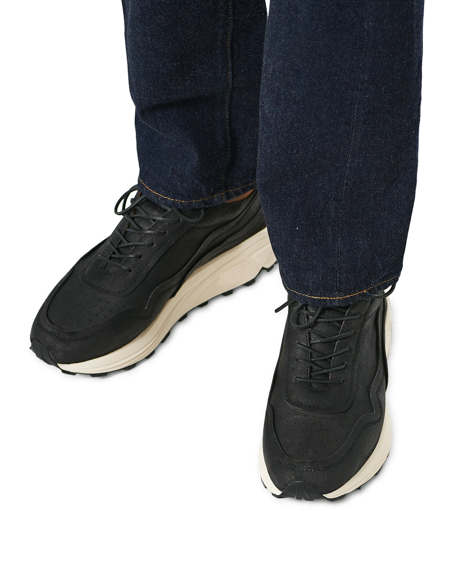 Hombres | Buttero Vinci Bianchetto Leather Running Sneaker Black | Buttero | Vinci Bianchetto Leather Running Sneaker Black