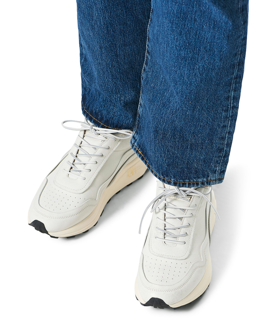 Hombres | Buttero Vinci Bianchetto Leather Running Sneaker Off White | Buttero | Vinci Bianchetto Leather Running Sneaker Off White