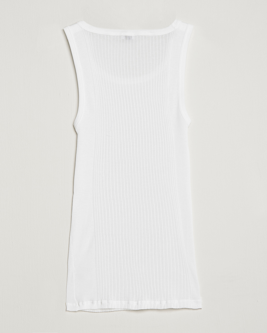 Hombres | Camisetas | Zimmerli of Switzerland | Ribbed Mercerized Cotton Tank Top White