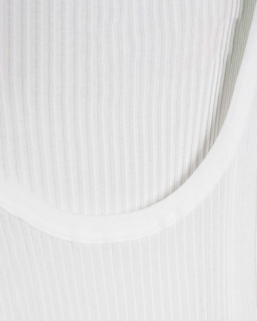 Hombres | Camisetas | Zimmerli of Switzerland | Ribbed Mercerized Cotton Tank Top White