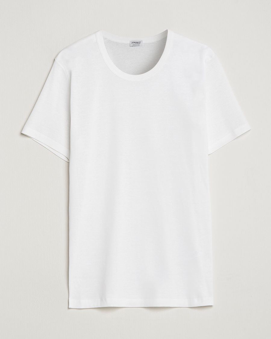 Hombres | Camisetas | Zimmerli of Switzerland | Mercerized Cotton Crew Neck T-Shirt White