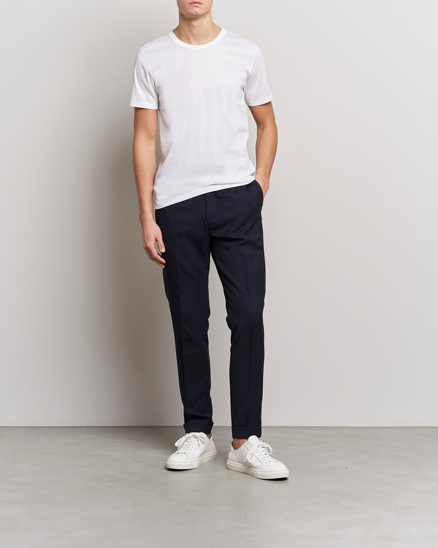 Hombres | Camisetas | Zimmerli of Switzerland | Mercerized Cotton Crew Neck T-Shirt White