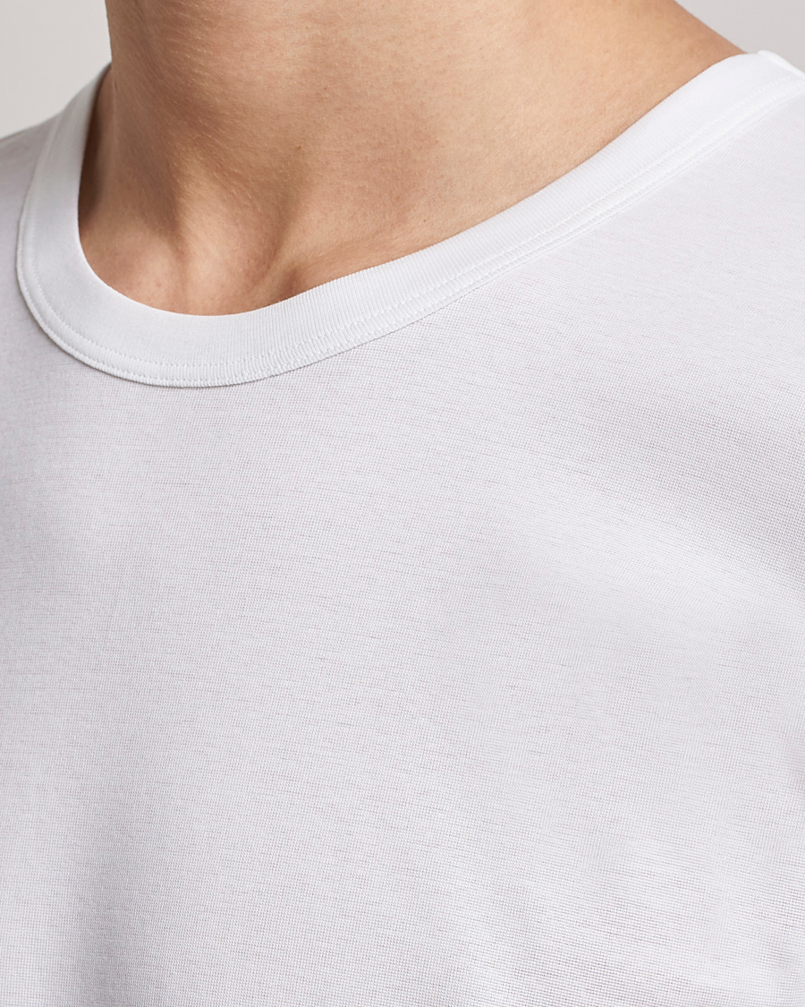 Hombres | Camisetas | Zimmerli of Switzerland | Mercerized Cotton Crew Neck T-Shirt White