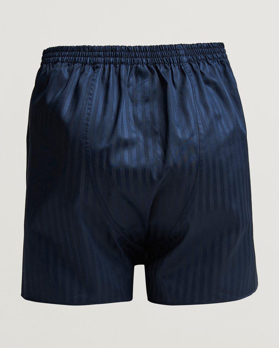 Hombres |  | Zimmerli of Switzerland | Mercerized Cotton Boxer Shorts Navy