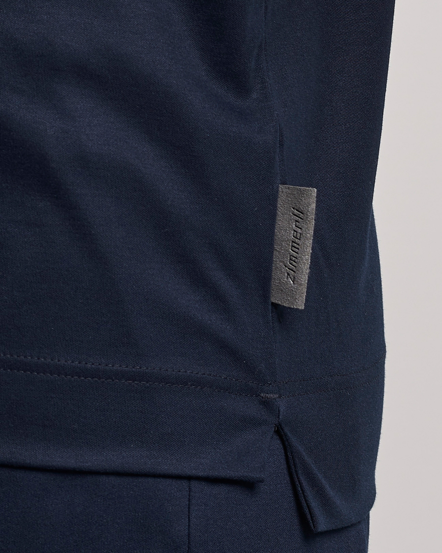 Hombres | Pijamas y batas | Zimmerli of Switzerland | Cotton/Modal Crew Neck Loungwear T-Shirt Midnight