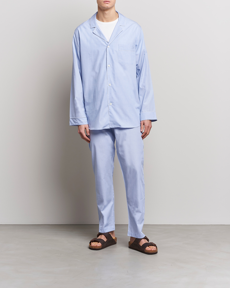 Hombres | Pijamas y batas | Zimmerli of Switzerland | Mercerized Cotton Pyjamas Light Blue