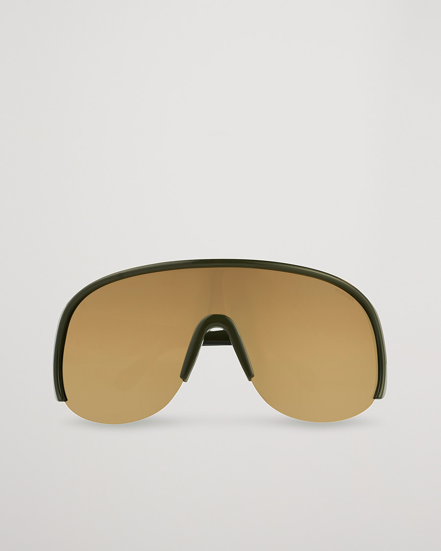 Hombres | Moncler Lunettes Phantom Sunglasses Shiny Dark Green/Brown | Moncler Lunettes | Phantom Sunglasses Shiny Dark Green/Brown