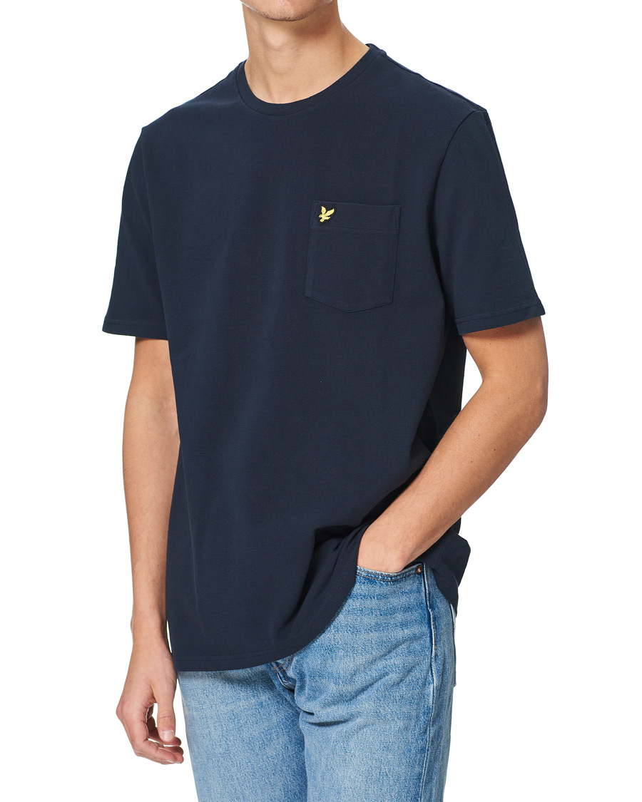 Hombres | Camisetas | Lyle & Scott | Sandwash Pique T-shirt Dark Navy