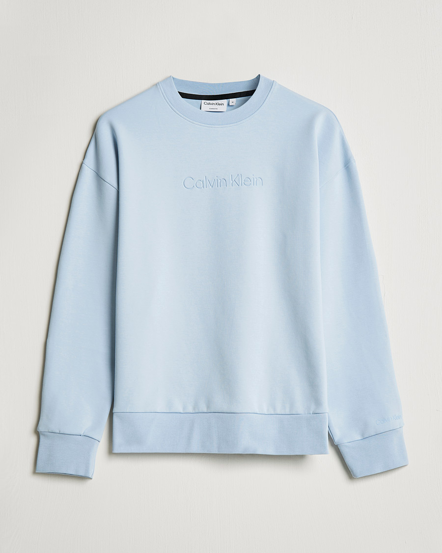 Hombres | Jerséis y prendas de punto | Calvin Klein | Debossed Logo Crew Neck Sweatshirt Bayshore Blue