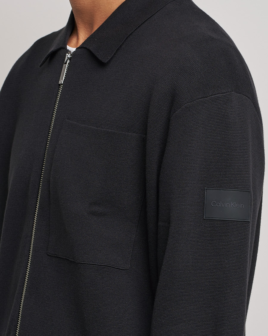 Hombres | Jerséis y prendas de punto | Calvin Klein | Milano Knitted Full Zip Sweater Black